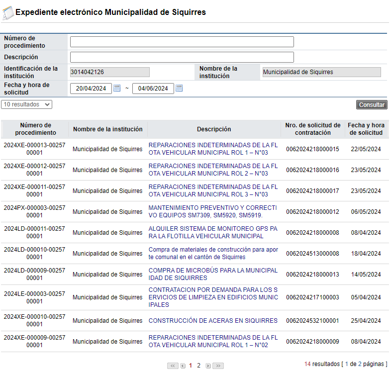 Ir a Expediente Electrónico SICOP