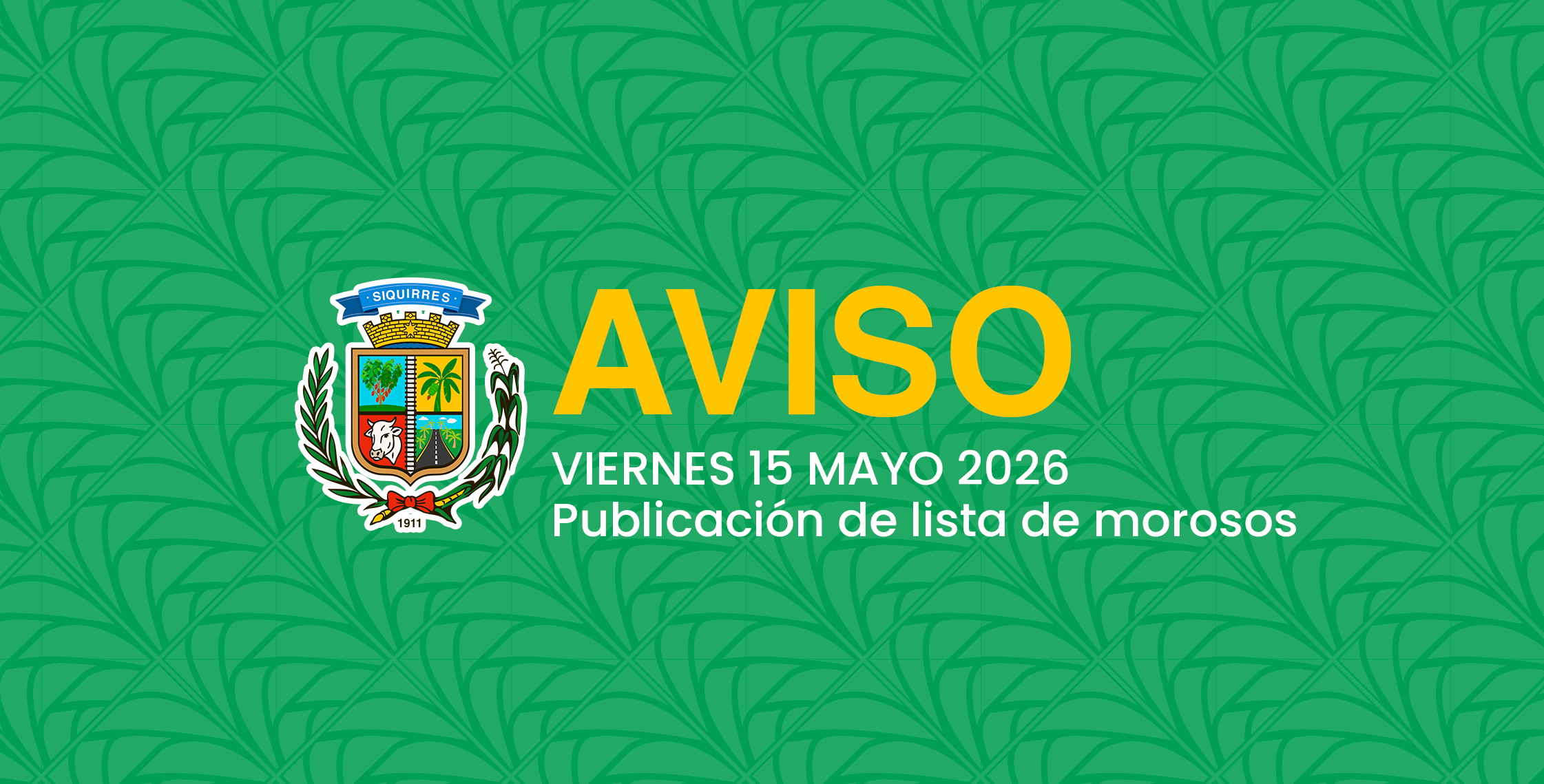 Próximamente publicación de lista de morosos
